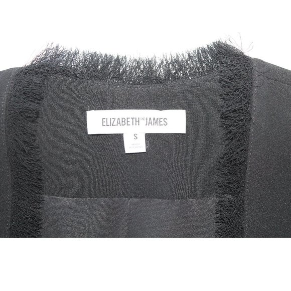 Elizabeth and James Hannover Frayed Edge Long Vest /Small / Black Career - Picture 9 of 12